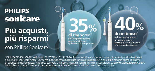 Promo: Philips Sonicare: cashback fino al 40%